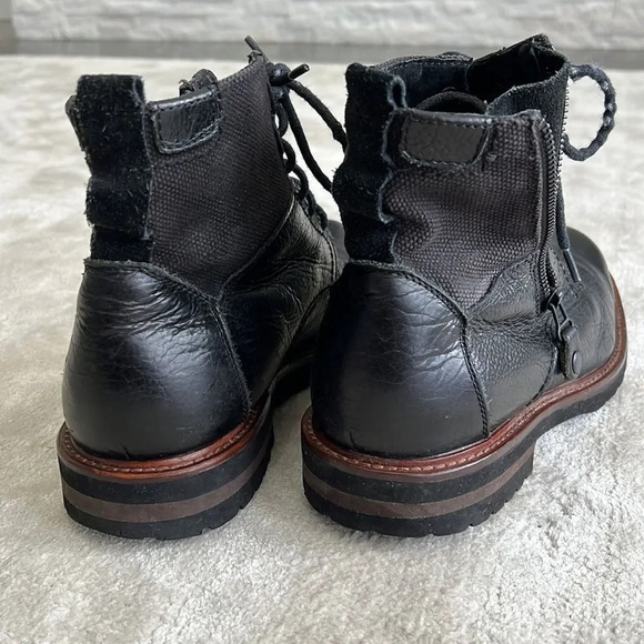 THE RAIL High Top Lace Up Style Zipper Side LEATHER BOOTS Shoes SIZE EA 43 US 10 - Picture 4 of 12